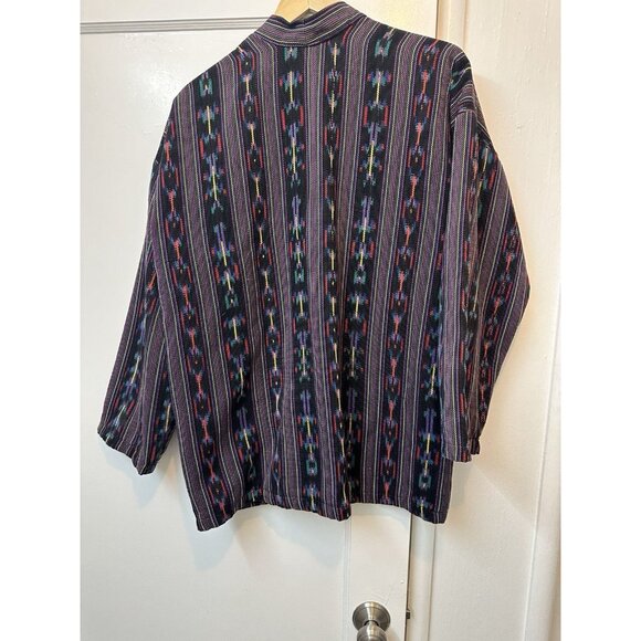 Boho VTG Measures XL Jacket Colorful Lined Canvas Type Reversible Coat Women’s - Picture 5 of 5
